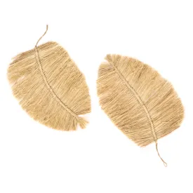 2 pc/set Boho Raffia Leaf Placemat