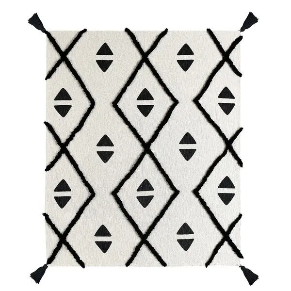 Avant-garde 80197BKN Black/Natural Throw Blanket