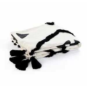 Avant-garde 80197BKN Black/Natural Throw Blanket