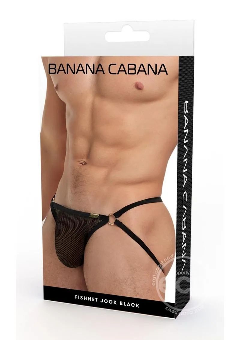 Banana Cabana Jock Mesh Black