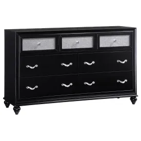 Barzini 7-drawer Rectangular Dresser Black