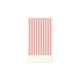 BEC939 - Believe Red Ticking Stripe Fringed Guest Napkin