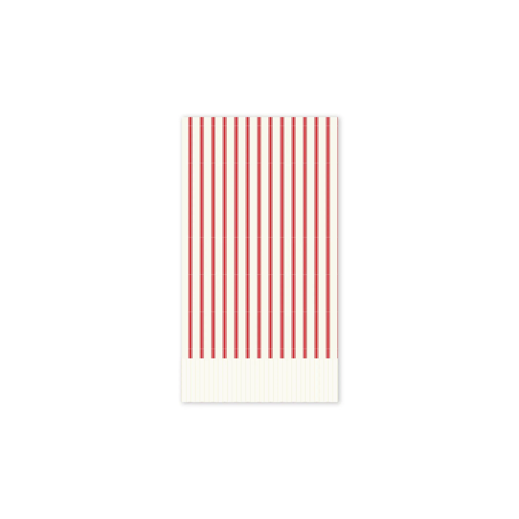 BEC939 - Believe Red Ticking Stripe Fringed Guest Napkin