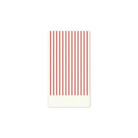 Believe Red Ticking Stripe Fringed Guest Napkin