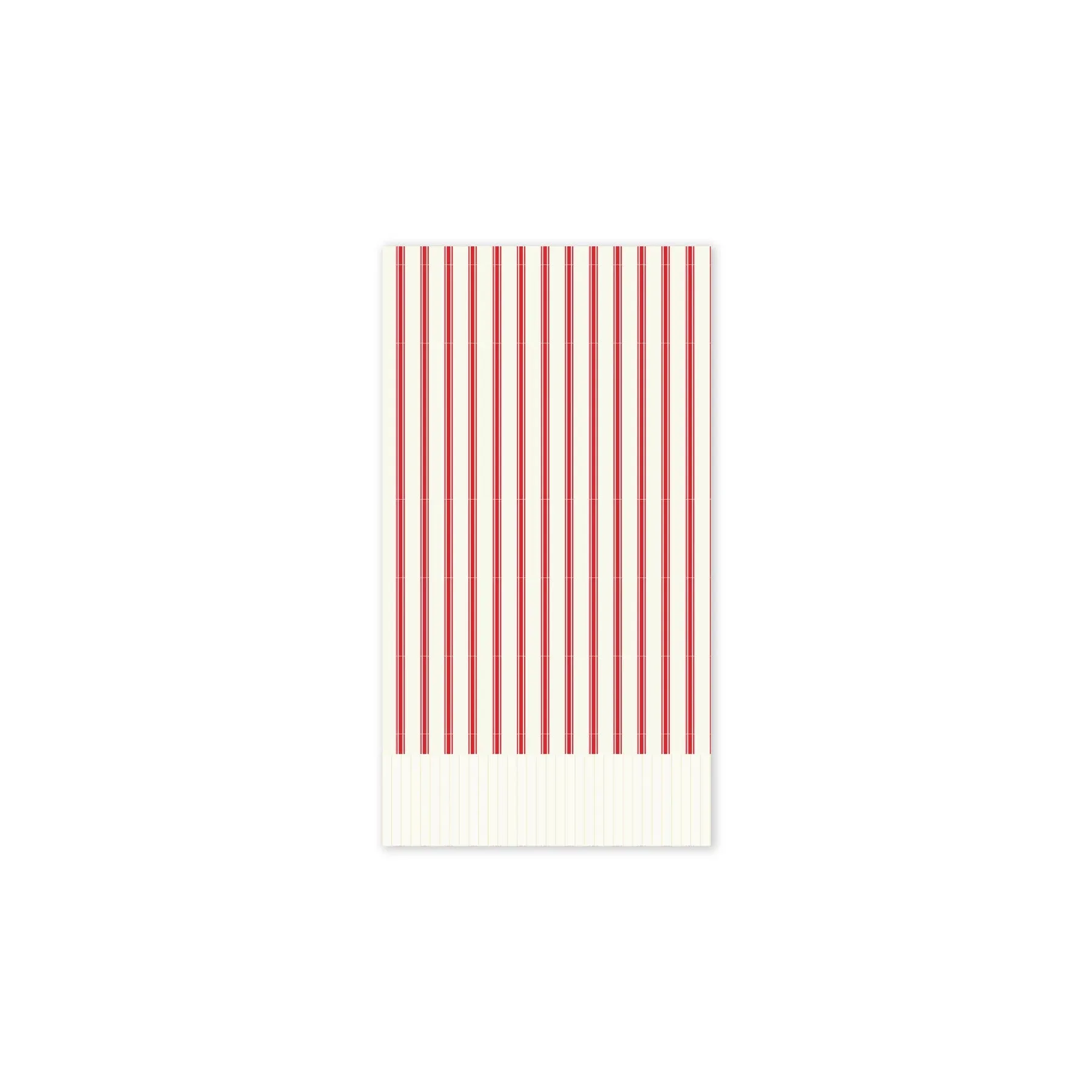 Believe Red Ticking Stripe Fringed Guest Napkin