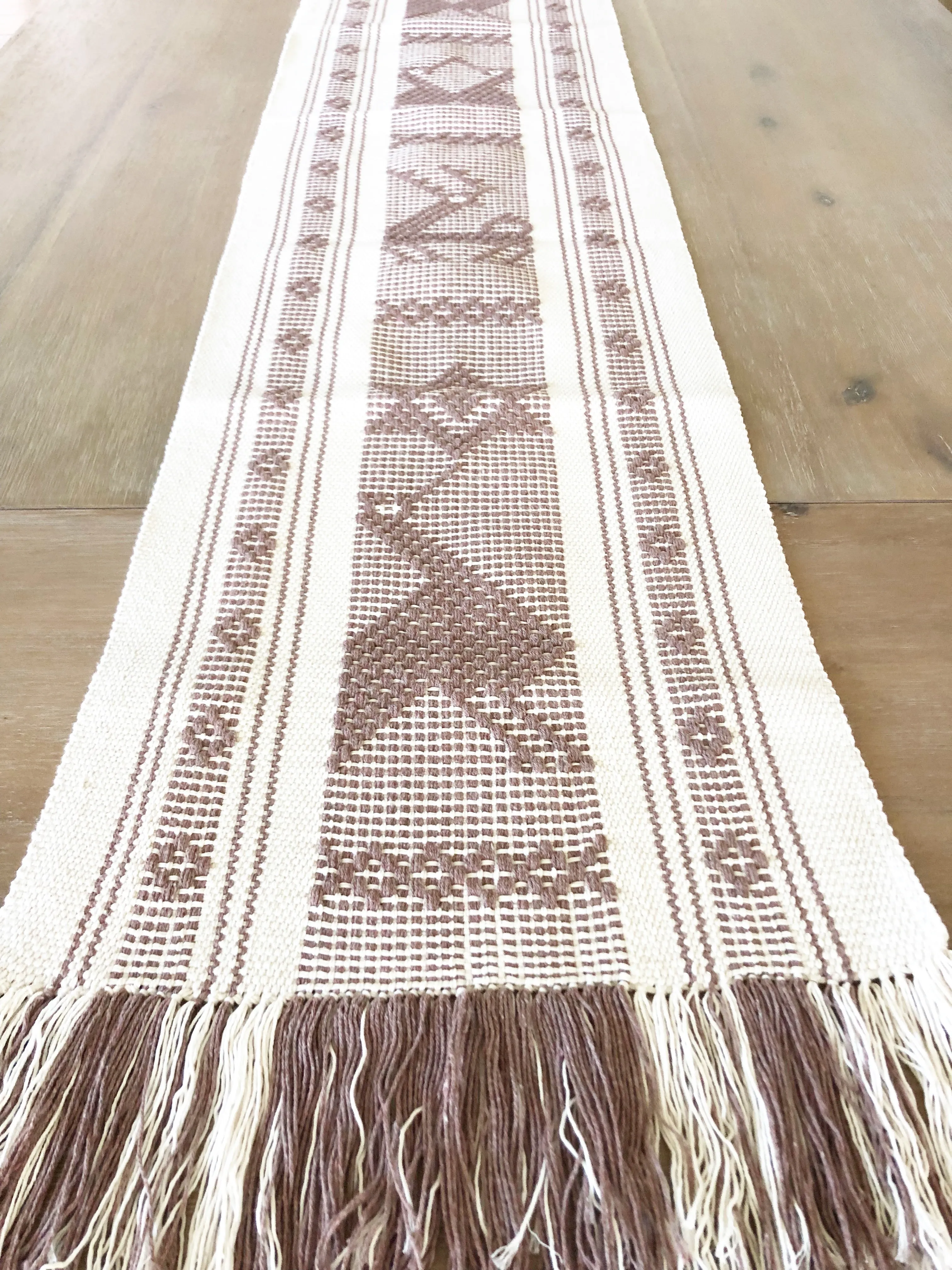 Bohemian heavy runner with fringes