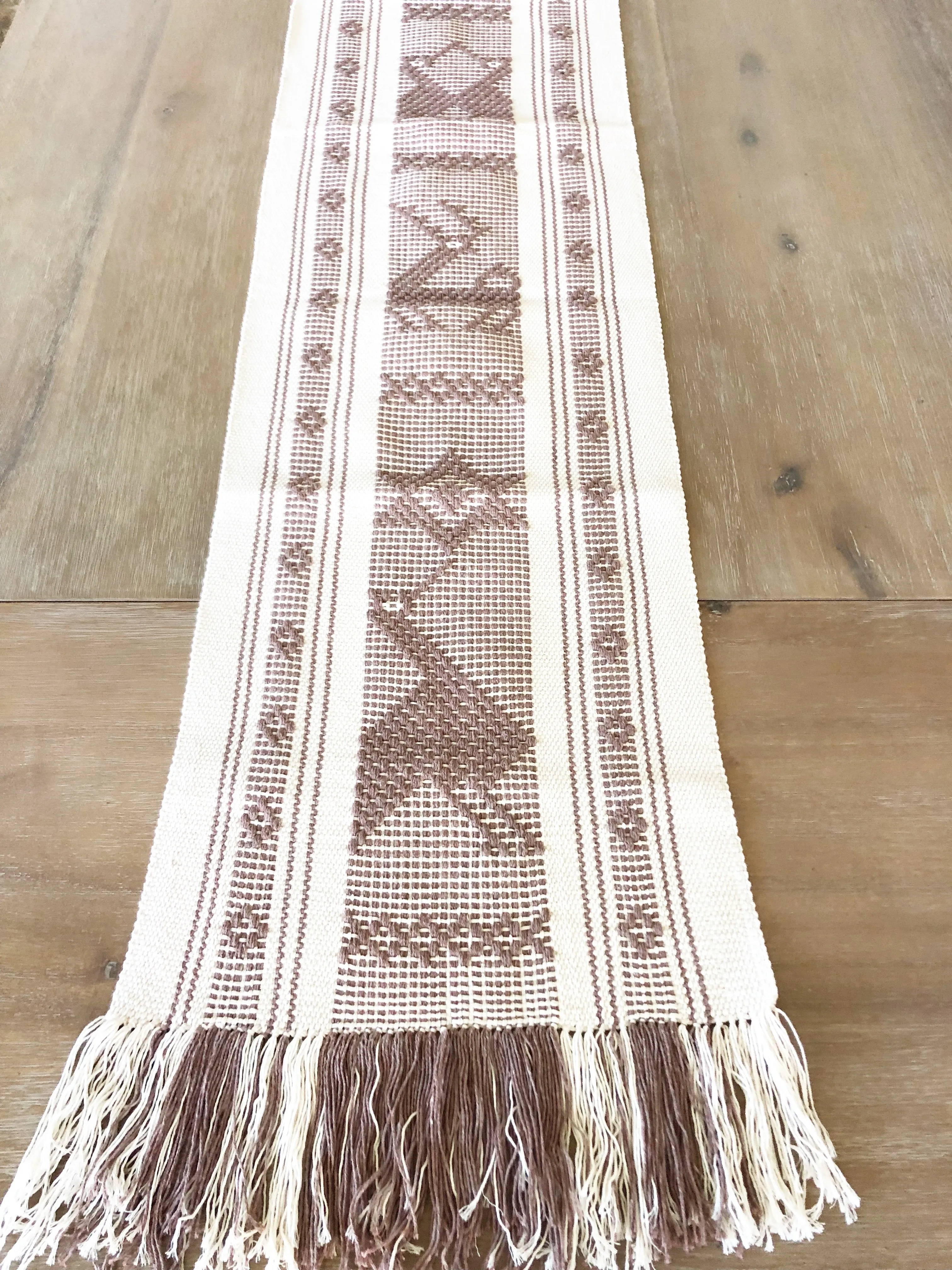 Bohemian heavy runner with fringes