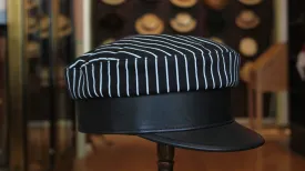 Captain Cap-Black and White Pinstripes