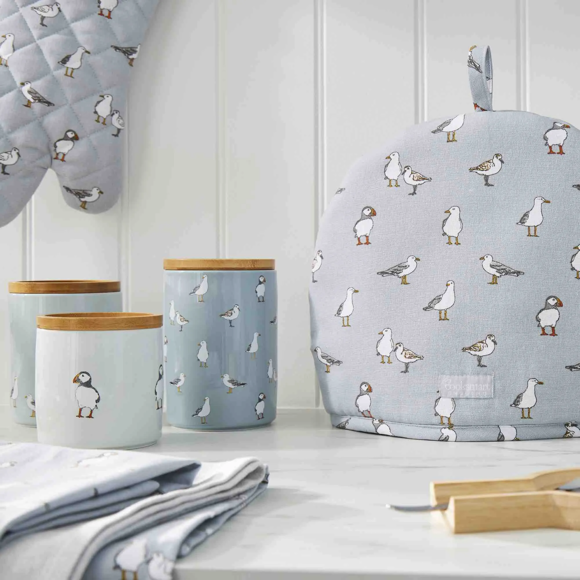 Coastal Birds Medium Ceramic Canister