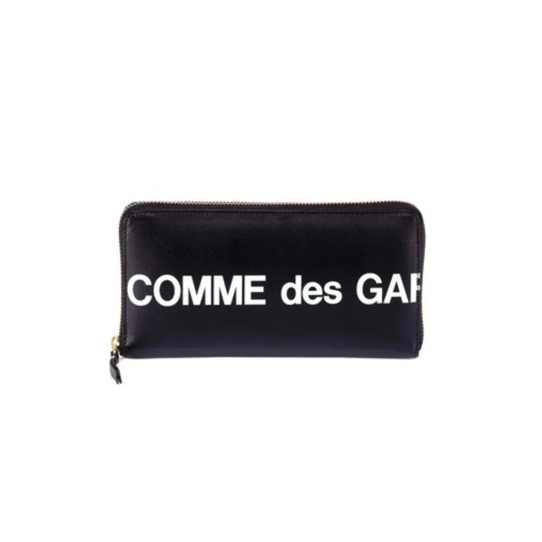 COMME DES GARÇONS HUGE LOGO CONTINENTAL WALLET BLACK