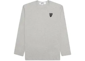 COMME DES GARÇONS PLAY BLACK STACKED HEART LONG SLEEVE GREY