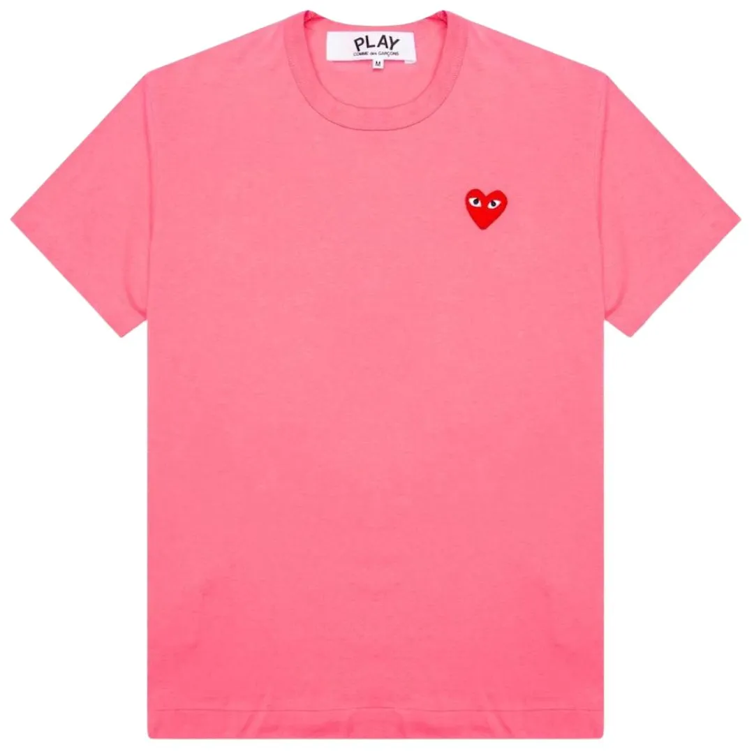 COMME DES GARÇONS PLAY RED EMBLEM T-SHIRT PINK