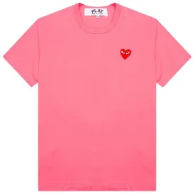 COMME DES GARÇONS PLAY RED EMBLEM T-SHIRT PINK