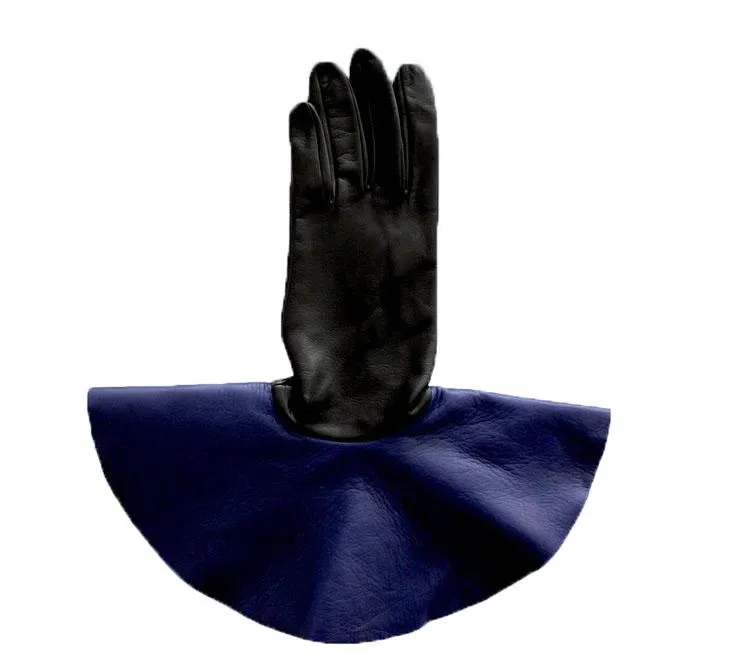 Danielle 4 - Women's Silk Lined Leather Gloves with Oversized Cuff