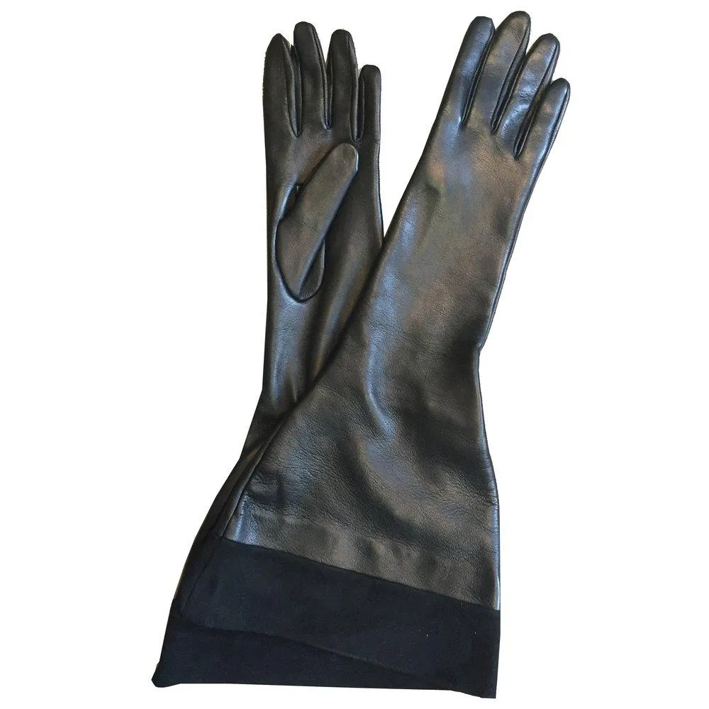 Devette - Women's Silk Lined Leather and Suede Gloves