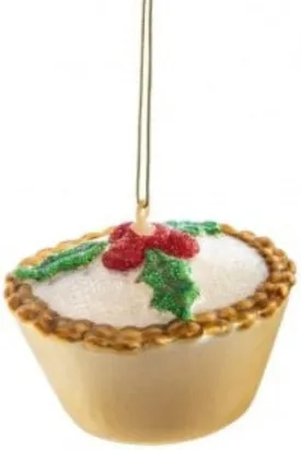 Festive Mince Pie Glass Christmas Tree Decoration