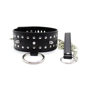 Fetish Fantasy Neck Collar &  Leash With Spikes | Black | Bondage