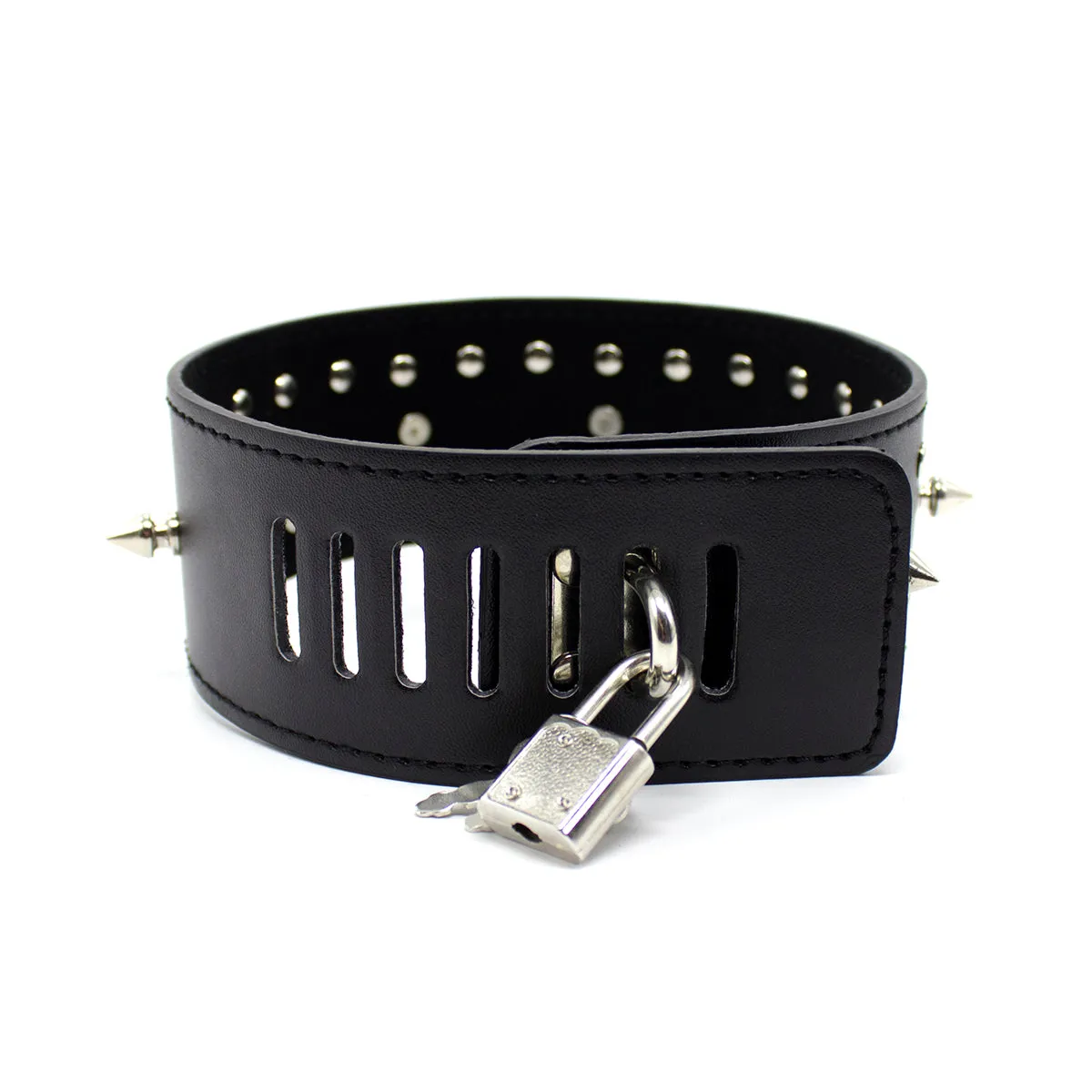 Fetish Fantasy Neck Collar &  Leash With Spikes | Black | Bondage