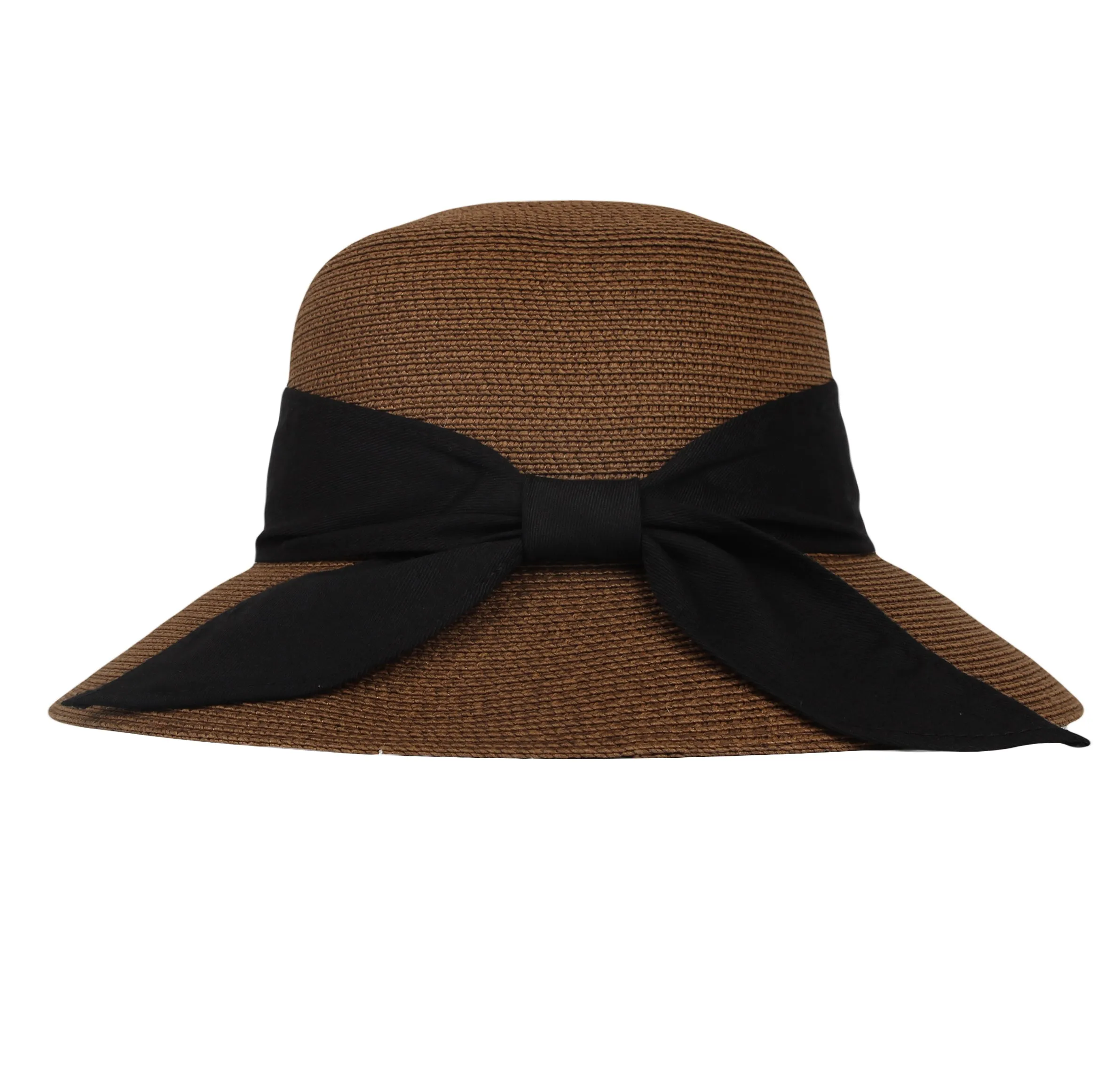 Floppy Summer Beach Sun Hat Paper Straw Ribbon Banded KR91202