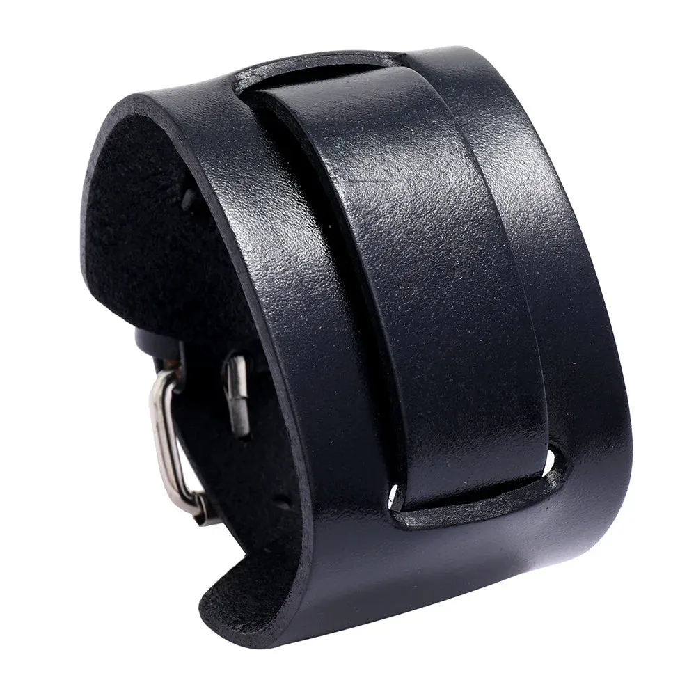 Funki Buys | Bracelets | Men's Leather 3 Tier Punk Wrist Band