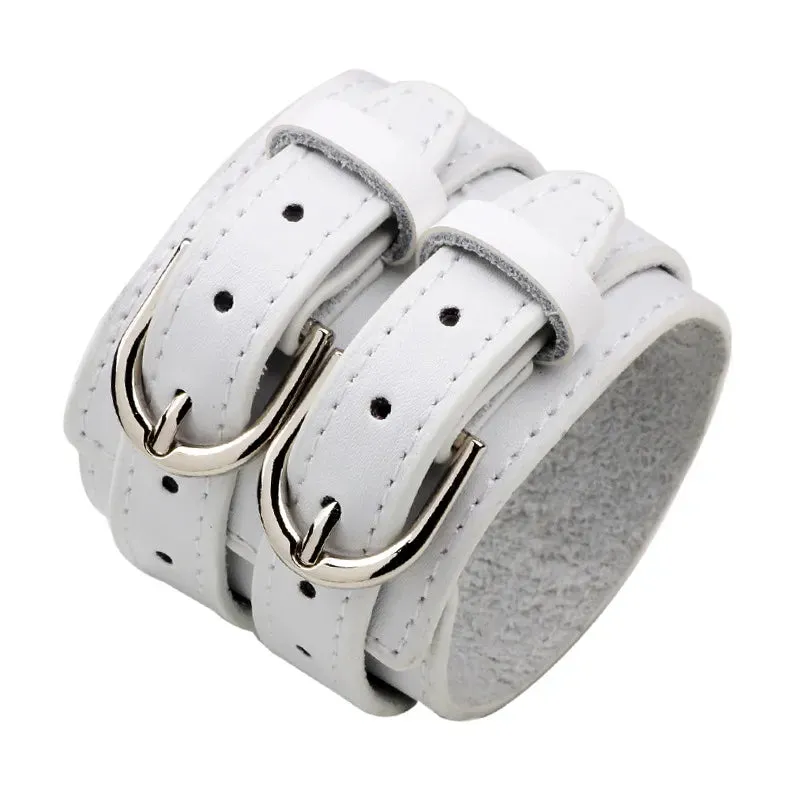 Funki Buys | Bracelets | Men's Leather 3 Tier Punk Wrist Band