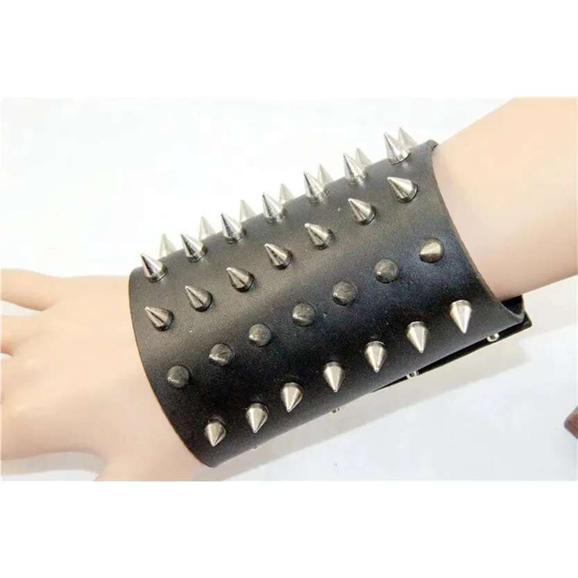 Funki Buys | Bracelets | Unisex Leather Spiked Wristband