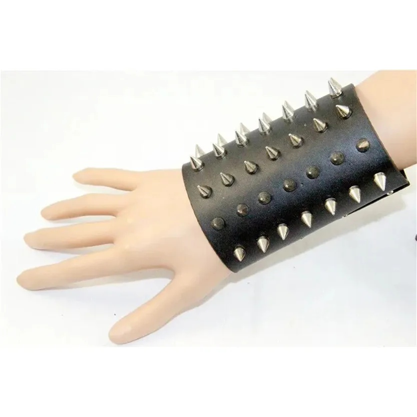 Funki Buys | Bracelets | Unisex Leather Spiked Wristband