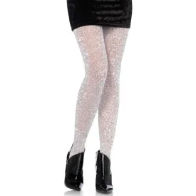 Glittery Silver Sheer Pantyhose - Leg Avenue