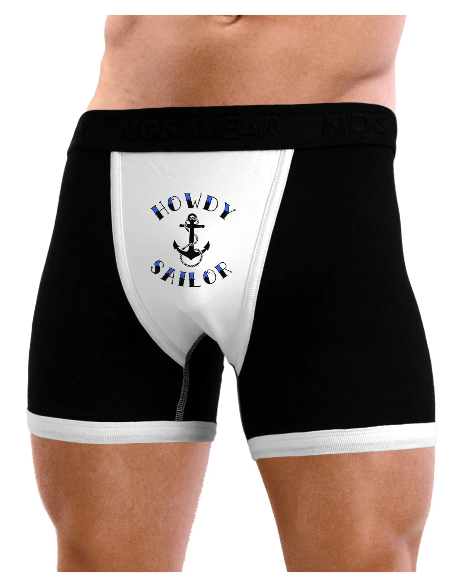 Howdy Sailor Nautical Anchor Mens Boxer Brief Underwear