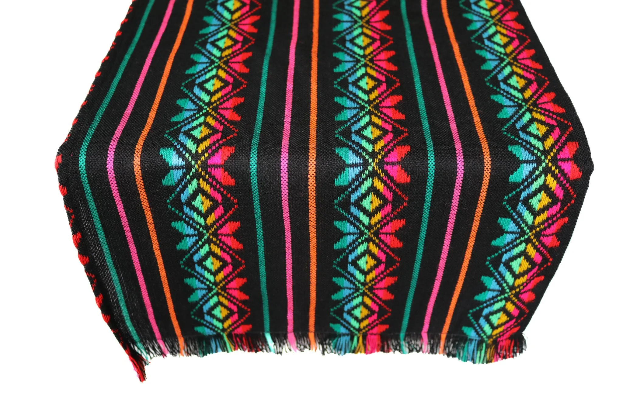 Mexican Fabric Table Runner - Bohemian Black