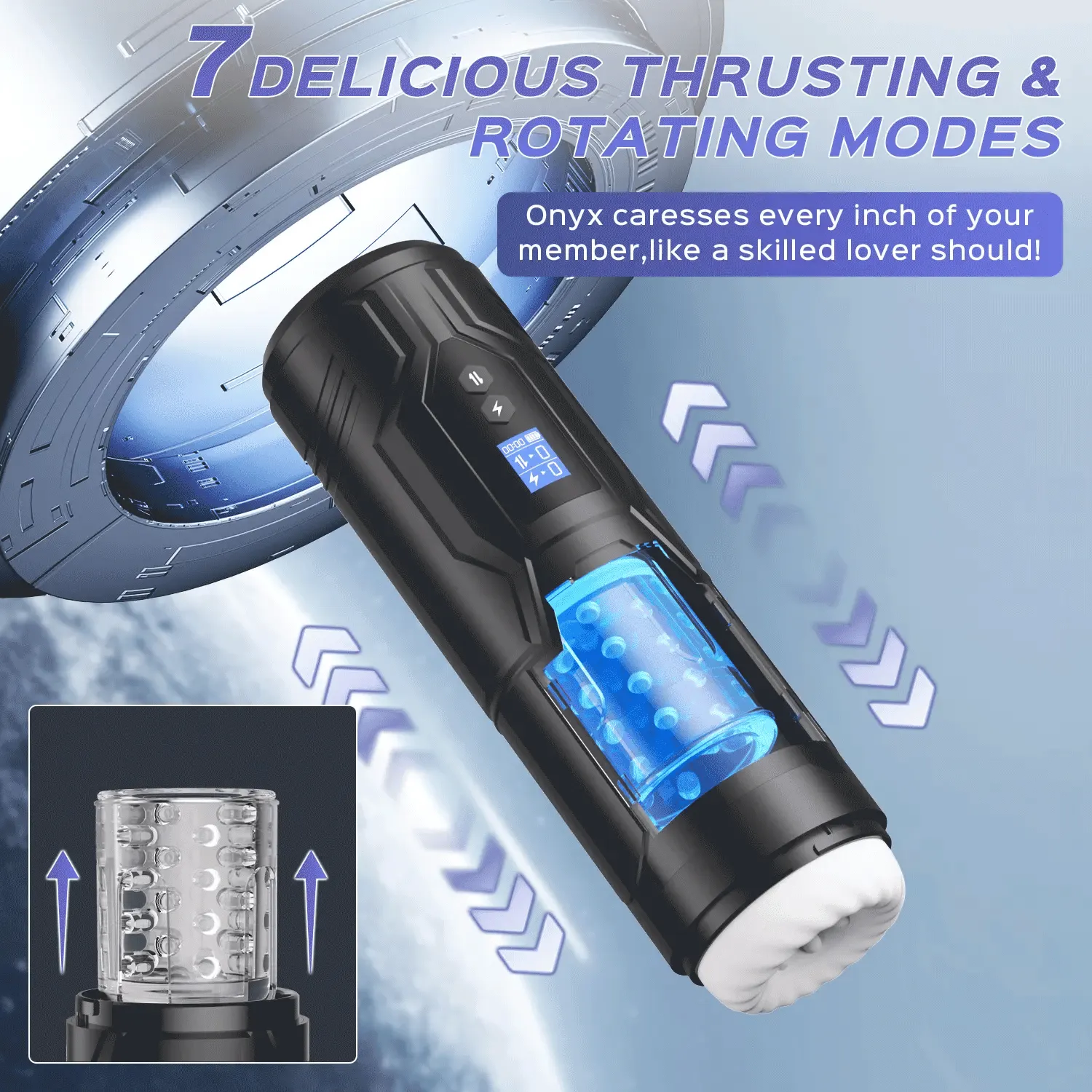 Onyx - Vibrating Thrusting & Rotating Stroker Automatic Male Masturbator