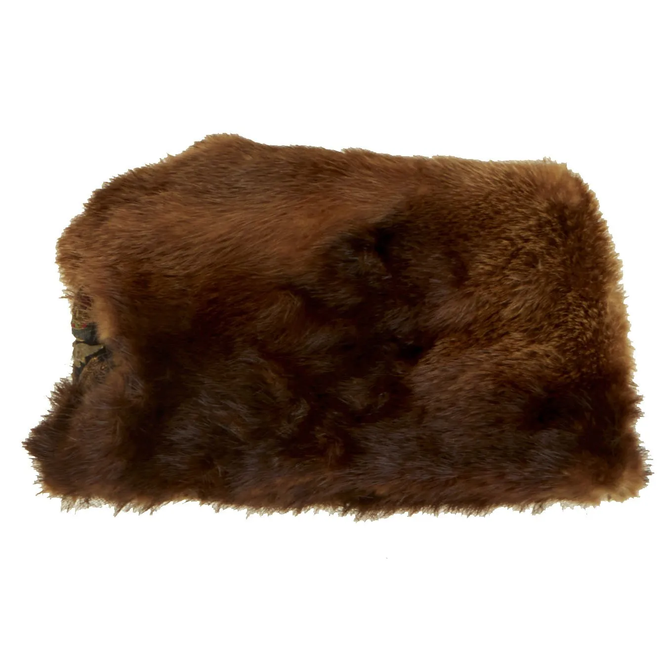 Original British WWII Royal Canadian Air Force Captain's Fur Cap with King's Crown Badge - RCAF