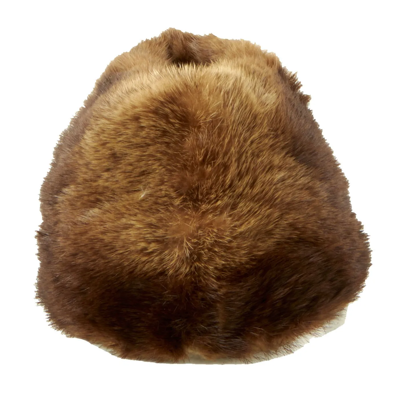 Original British WWII Royal Canadian Air Force Captain's Fur Cap with King's Crown Badge - RCAF