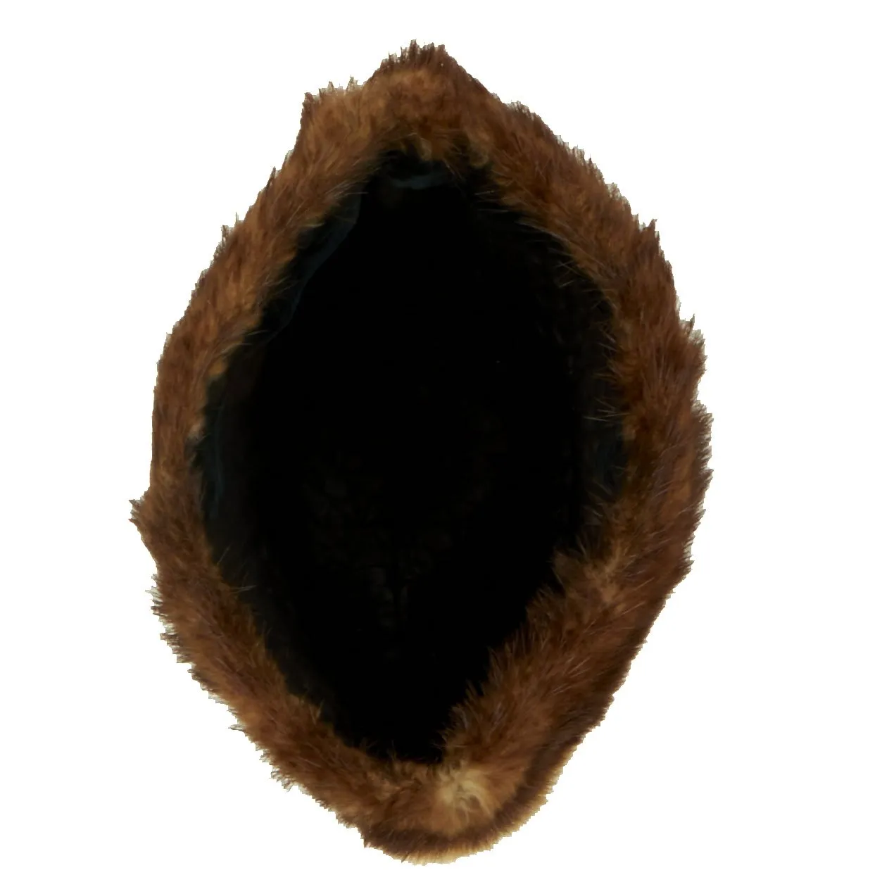 Original British WWII Royal Canadian Air Force Captain's Fur Cap with King's Crown Badge - RCAF