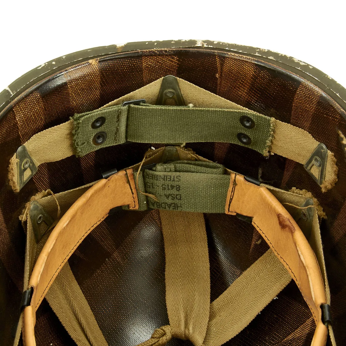 Original U.S. WWII Captain M1 McCord Fixed Bale Front Seam Helmet with Westinghouse Liner