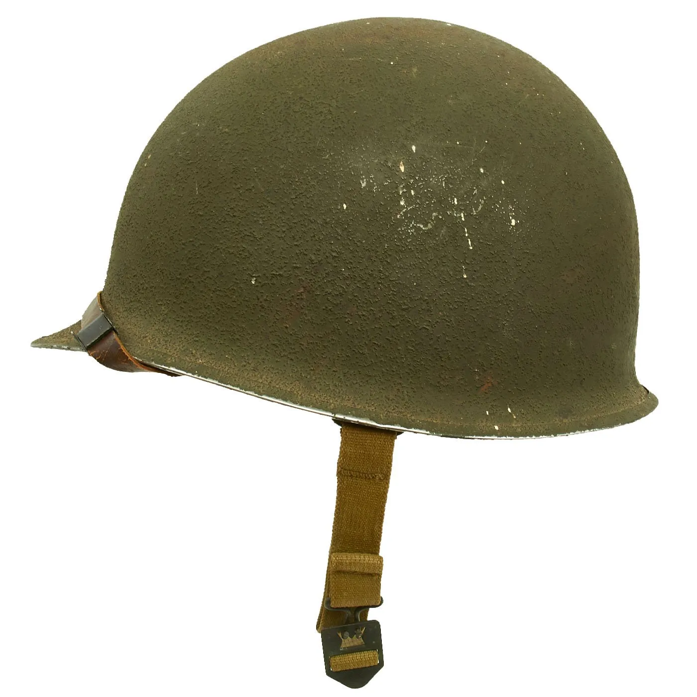 Original U.S. WWII Captain M1 McCord Fixed Bale Front Seam Helmet with Westinghouse Liner