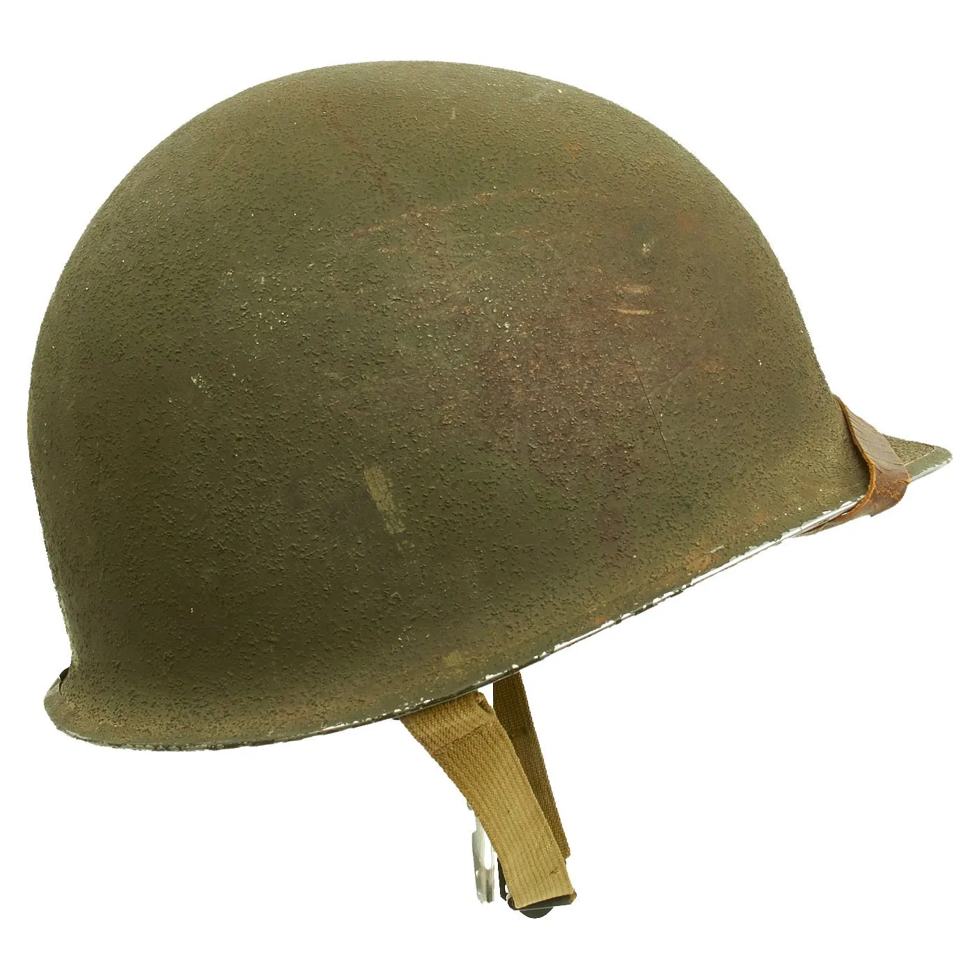 Original U.S. WWII Captain M1 McCord Fixed Bale Front Seam Helmet with Westinghouse Liner