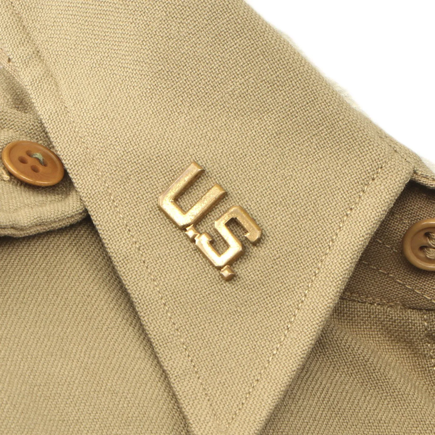 Original U.S. WWII WWII Far East Command Patch Army Air Force Captain's Customized Khaki Wool Shirt