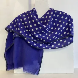 Polka Dot Wool   Silk Blend - Royal