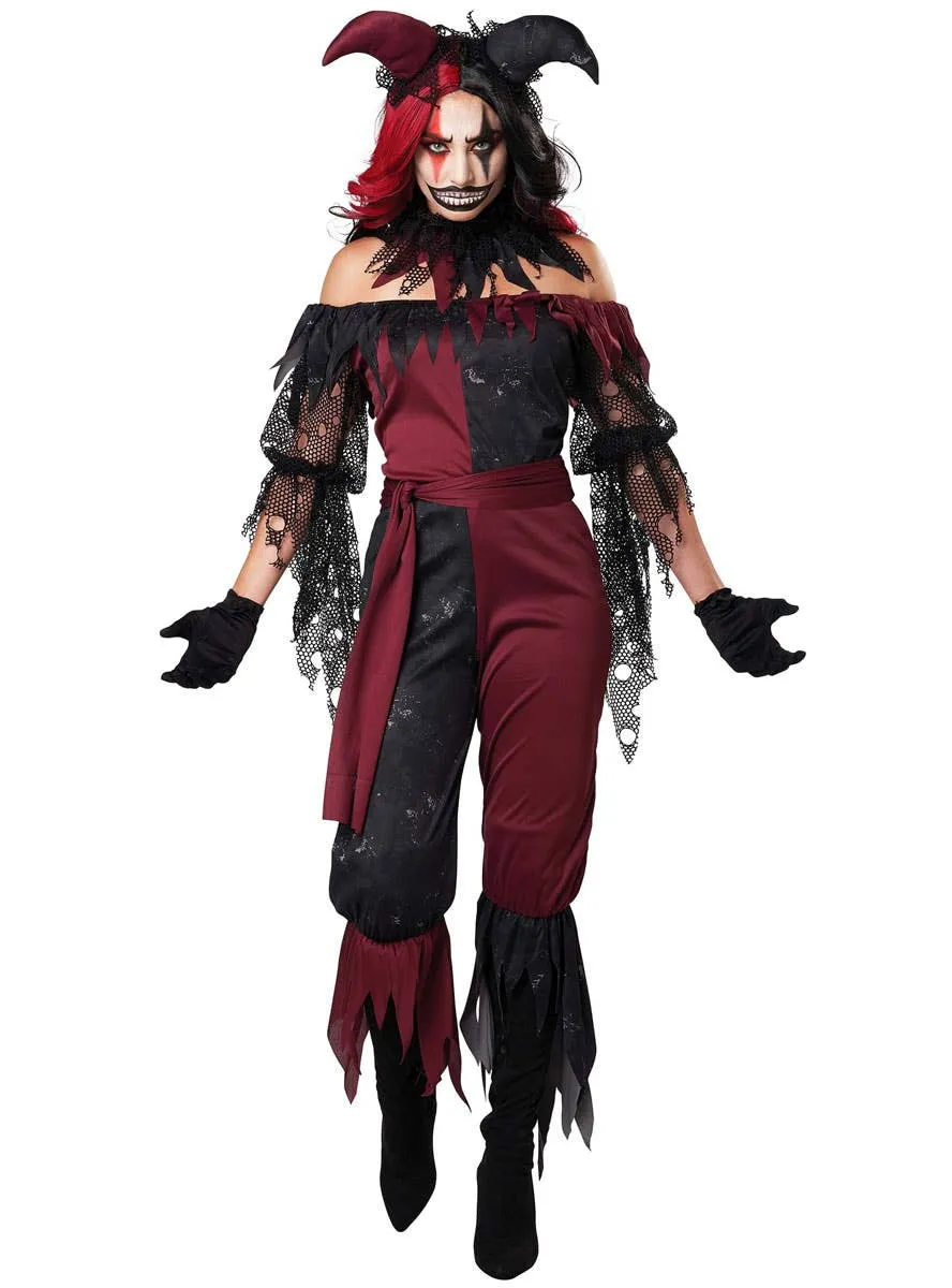 Psycho Jester Womens Plus Size Halloween Costume