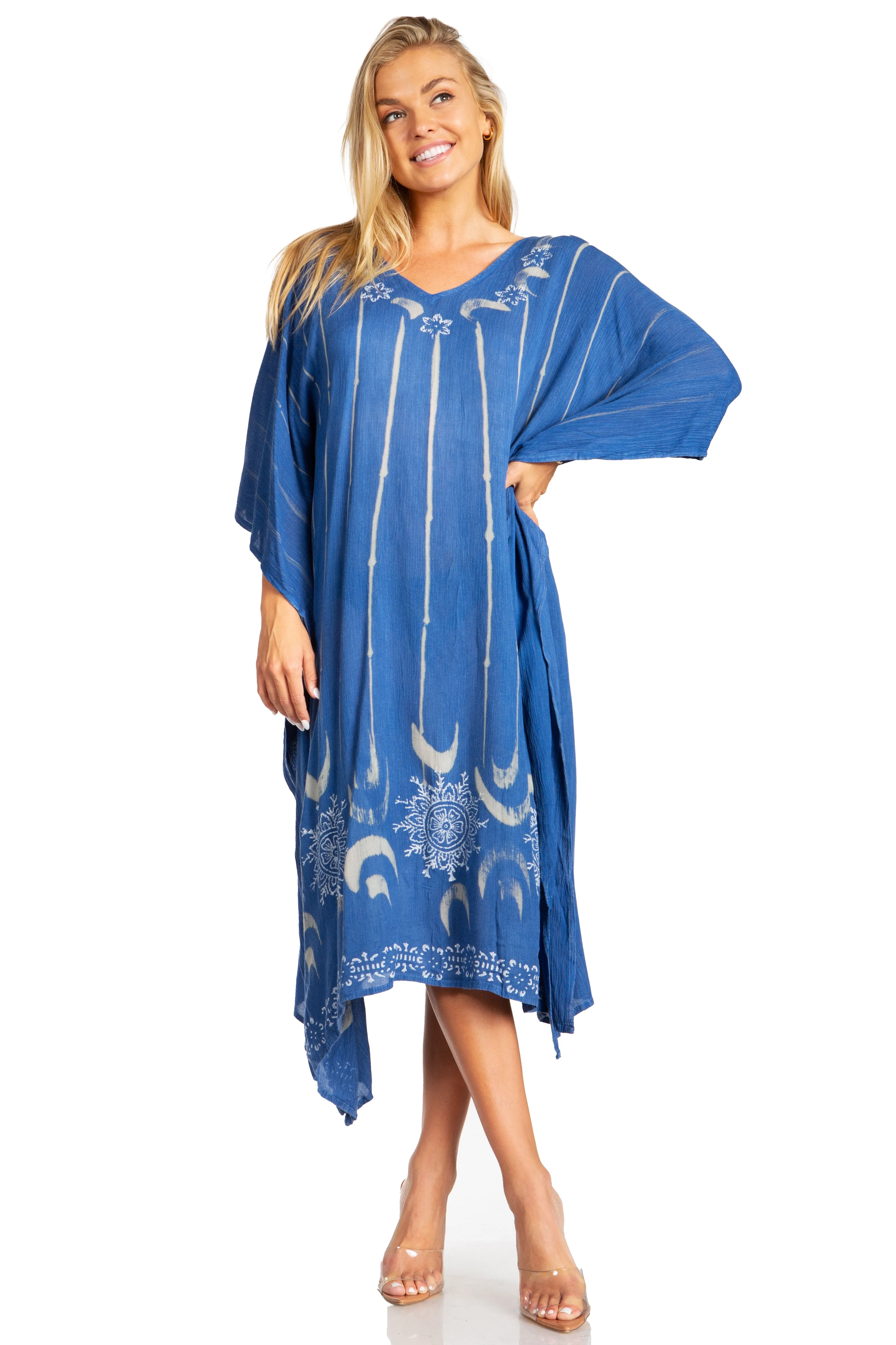 Sakkas Clementine Third Women's Tie Dye Caftan Dress/Cover Up Beach Kaftan Summer