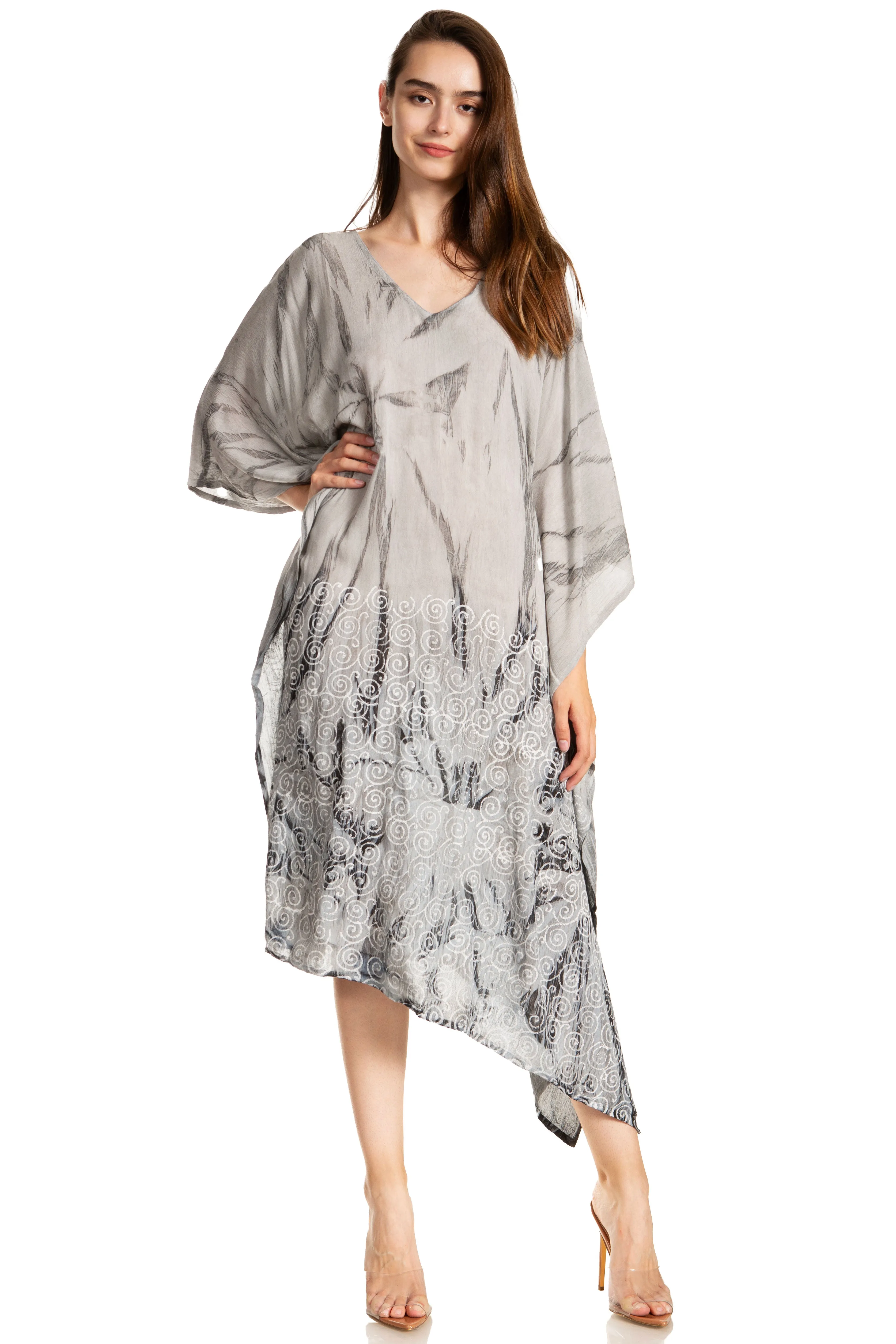 Sakkas Clementine Third Women's Tie Dye Caftan Dress/Cover Up Beach Kaftan Summer