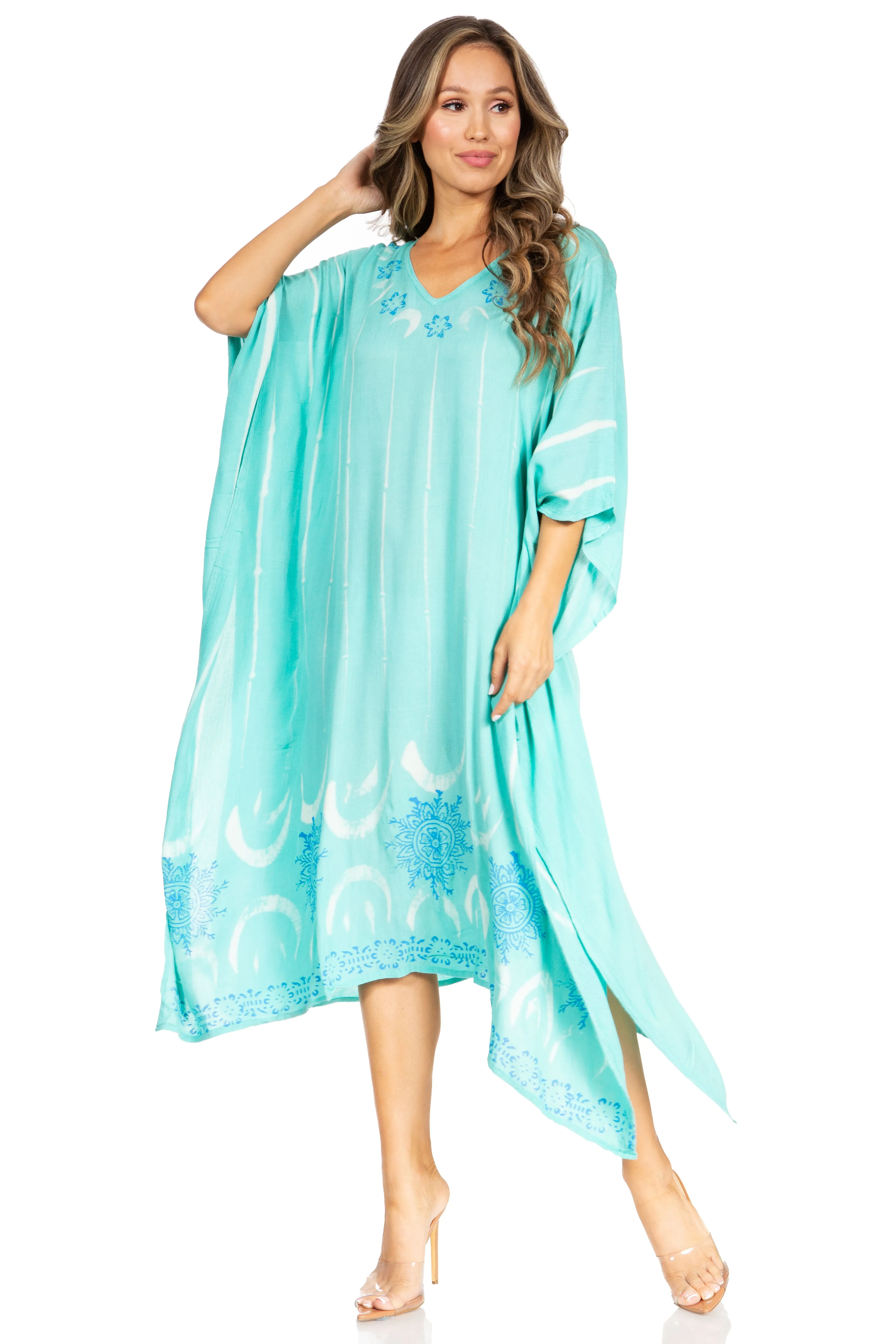 Sakkas Clementine Third Women's Tie Dye Caftan Dress/Cover Up Beach Kaftan Summer