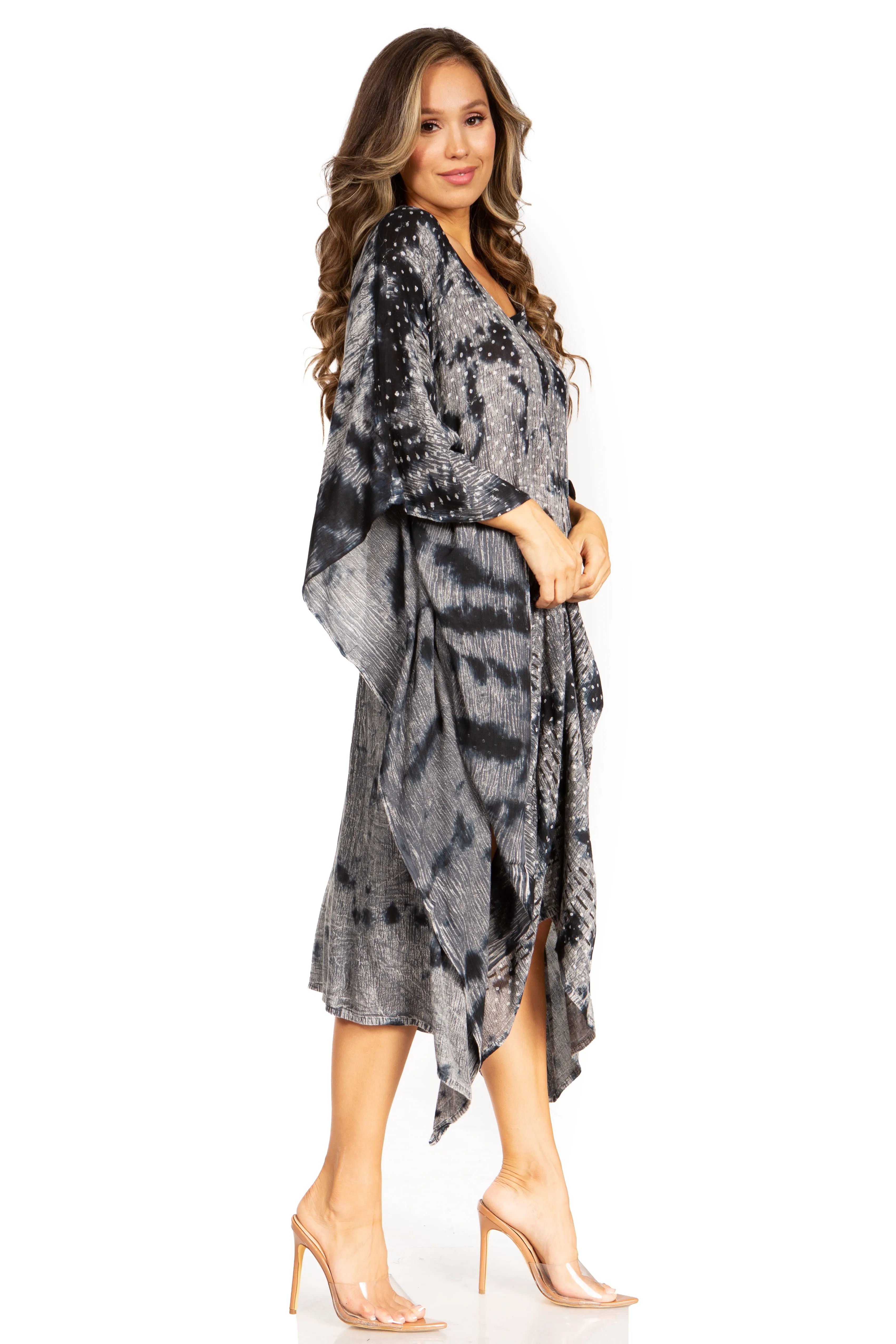 Sakkas Clementine Third Women's Tie Dye Caftan Dress/Cover Up Beach Kaftan Summer