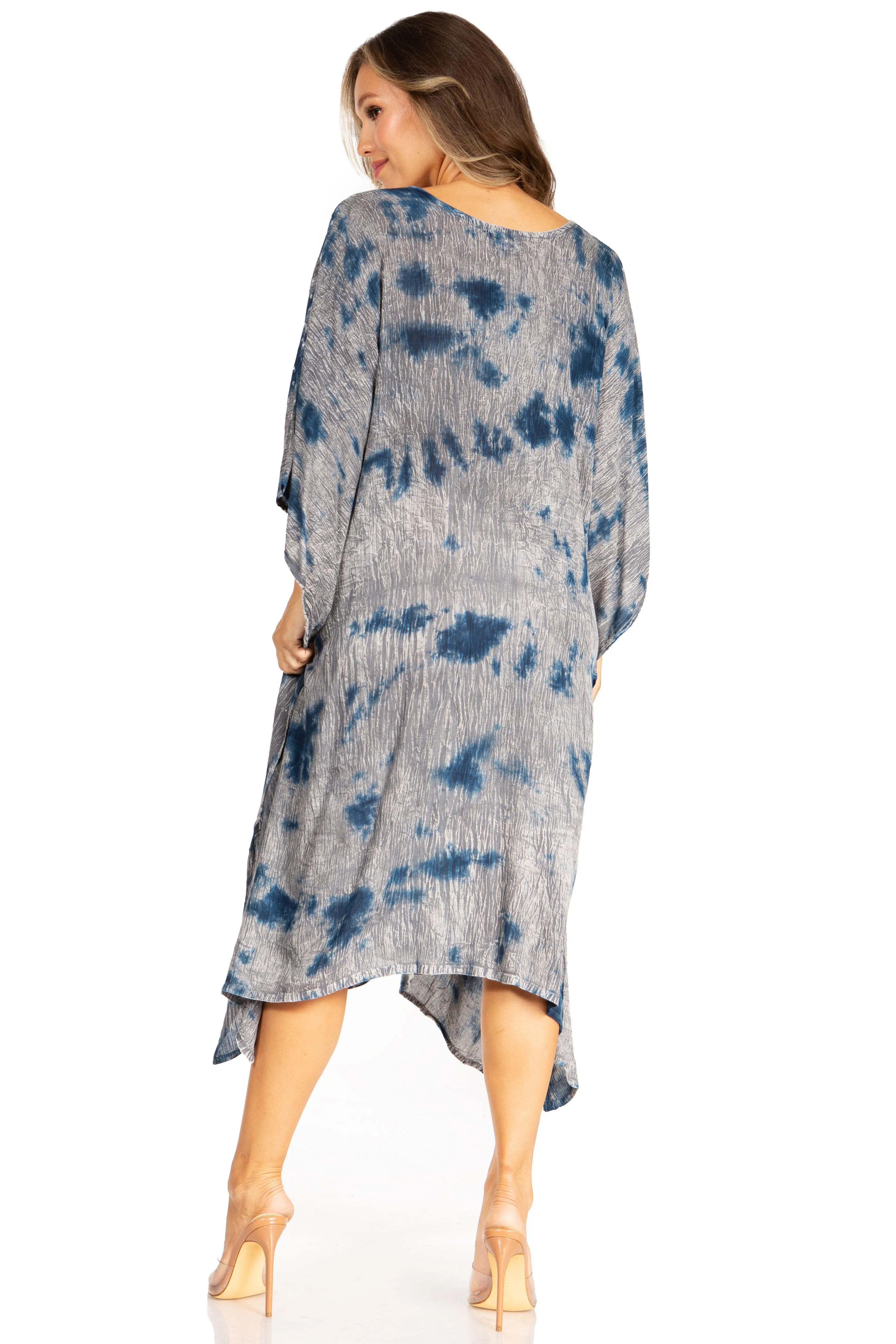 Sakkas Clementine Third Women's Tie Dye Caftan Dress/Cover Up Beach Kaftan Summer