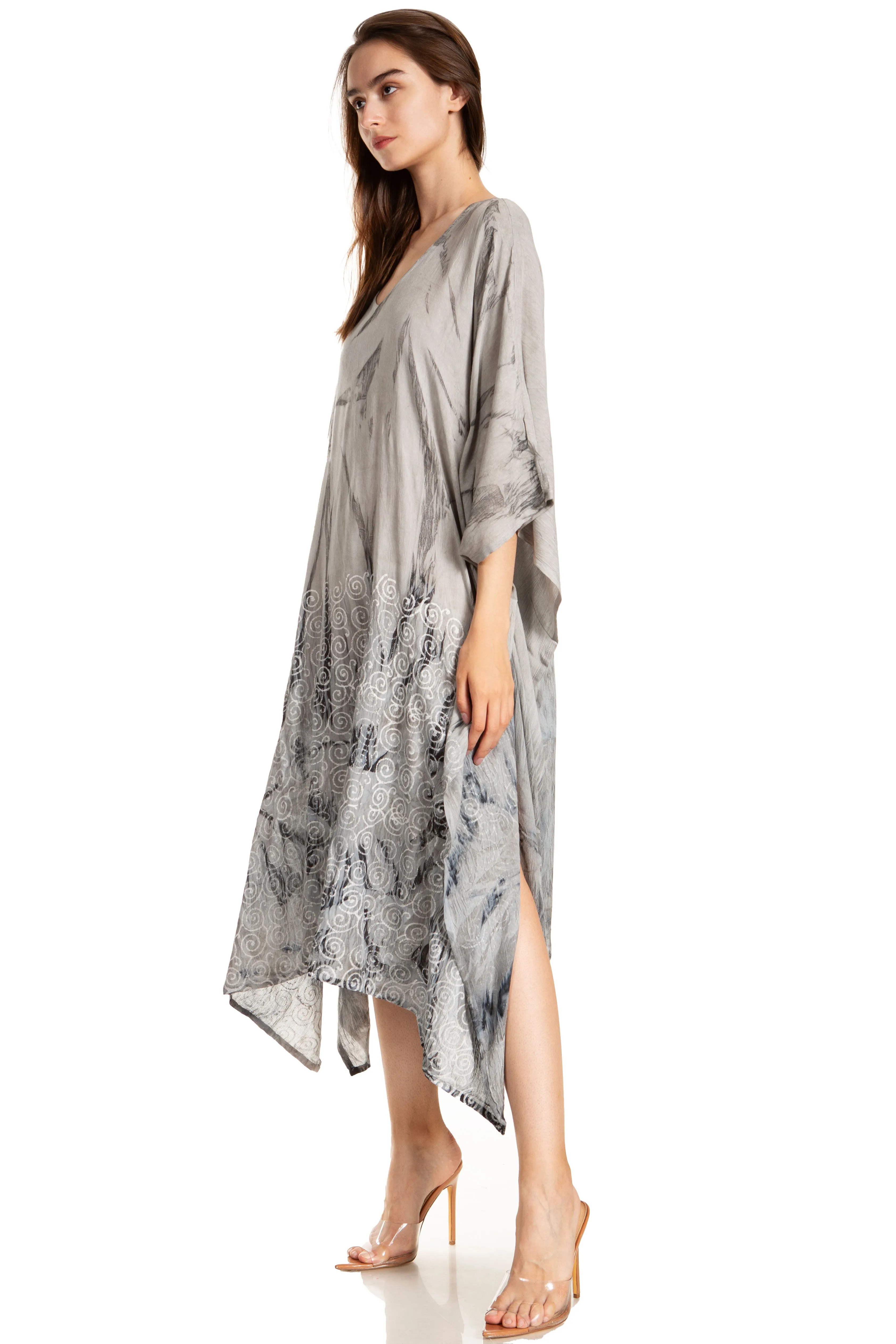 Sakkas Clementine Third Women's Tie Dye Caftan Dress/Cover Up Beach Kaftan Summer