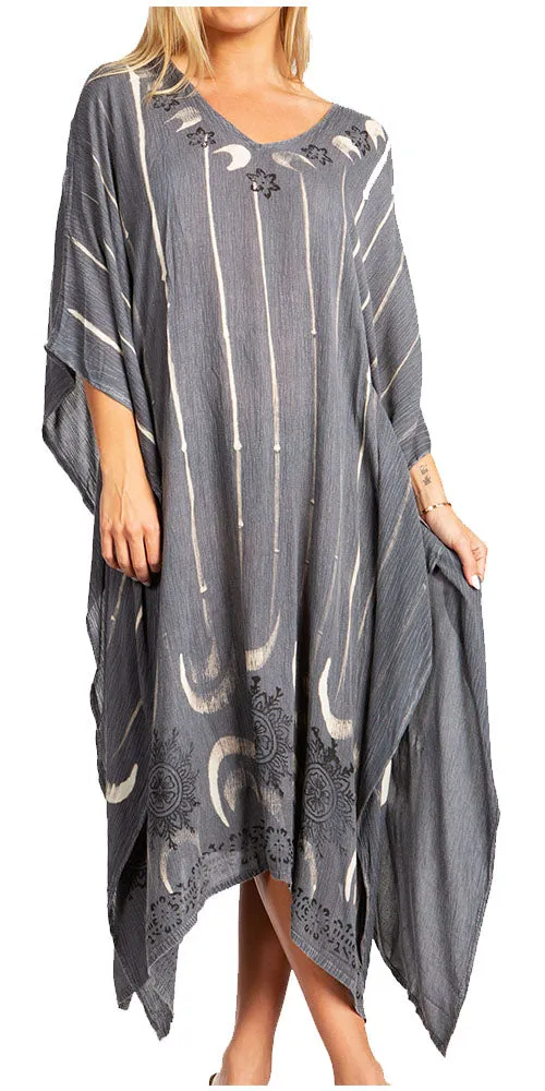 Sakkas Clementine Third Women's Tie Dye Caftan Dress/Cover Up Beach Kaftan Summer