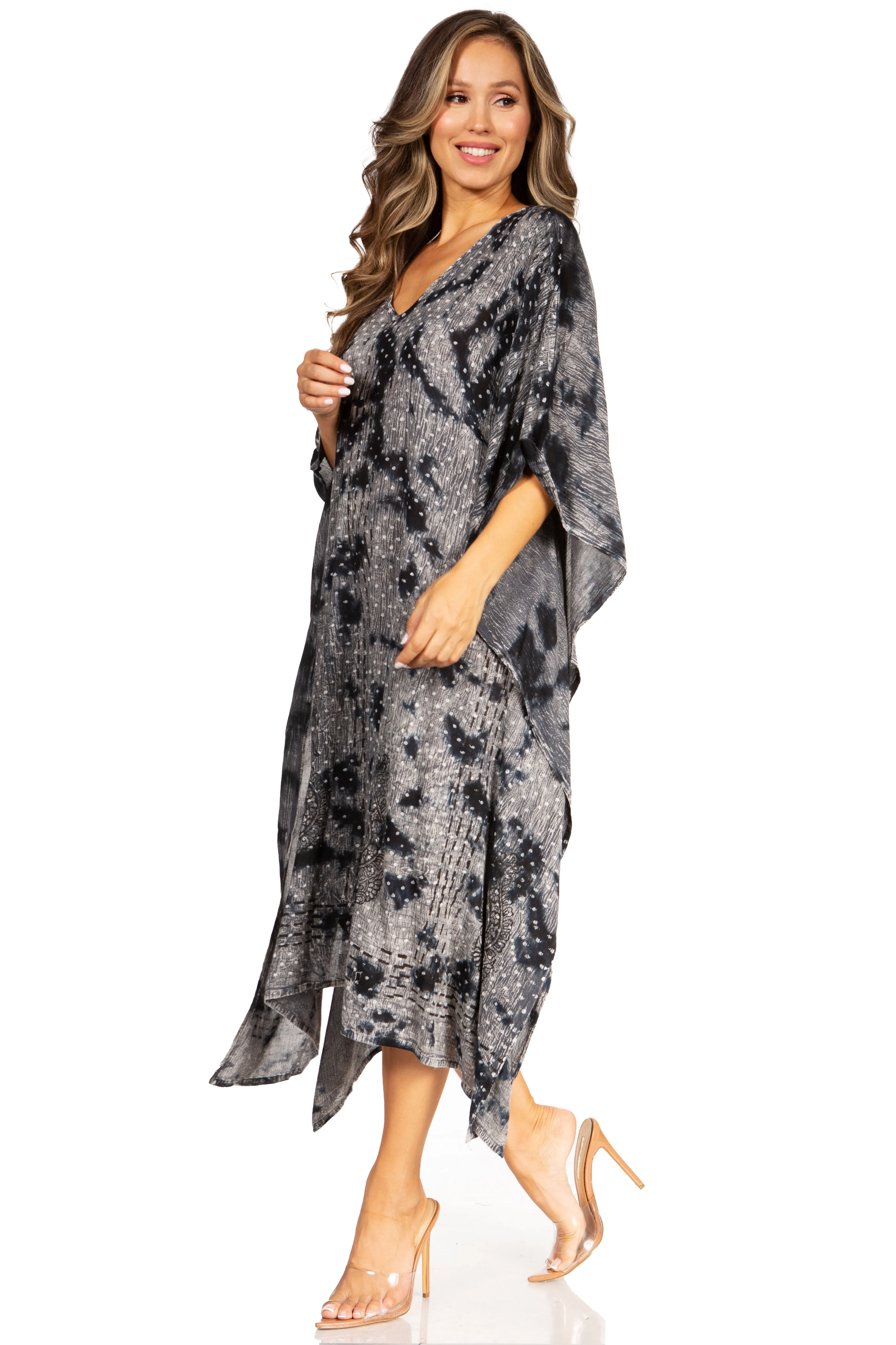 Sakkas Clementine Third Women's Tie Dye Caftan Dress/Cover Up Beach Kaftan Summer