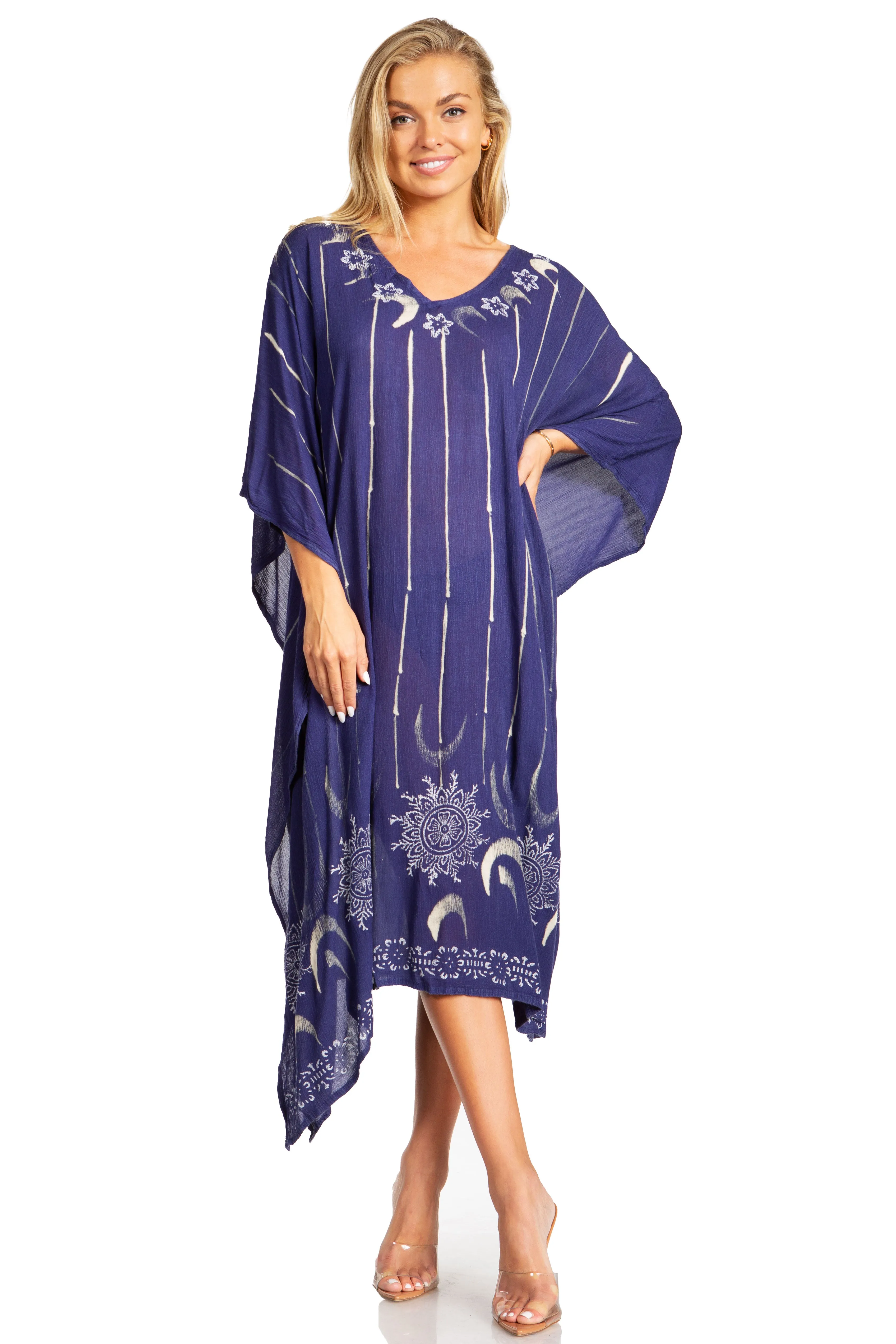 Sakkas Clementine Third Women's Tie Dye Caftan Dress/Cover Up Beach Kaftan Summer