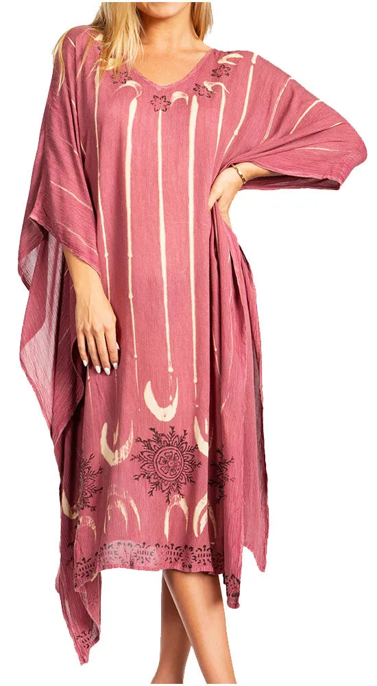 Sakkas Clementine Third Women's Tie Dye Caftan Dress/Cover Up Beach Kaftan Summer